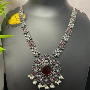 1827PREMIUM QUALITY OXIDISED SILVER MALA SET