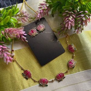 2123 LOTUS NECK SET/PINK