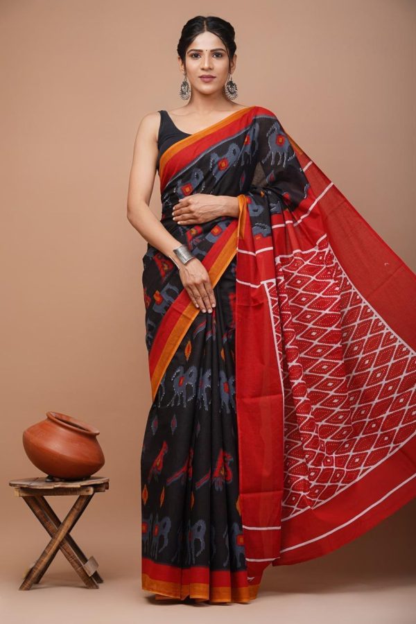 2138 COTTON SAREE WITH BLOUSE PIECE