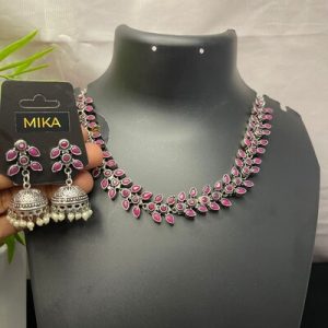 OXIDISED SILVER NECKLACE SET