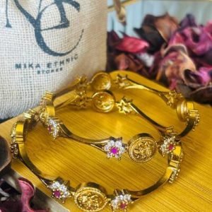 2201ANTIQUE FINISH BANGLES/PAIR