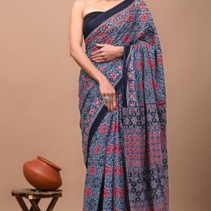 MUL COTTON AJRAK PRINTED SAREE