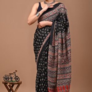 AJRAK PRINTED MULCOTTON SAREE