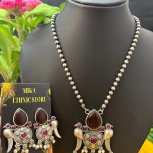 MK 198 OXIDISED SILVER NECKSET