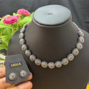 MK197 OXIDISED SILVER NECKSET