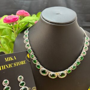MK186 SILVER STONE NECKLACE