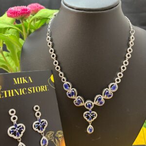 MK207 STONE NECKSET SILVER FINISH