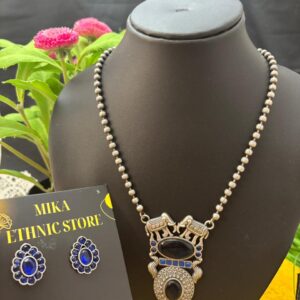 MK204 OXIDISED SILVER NECKSET