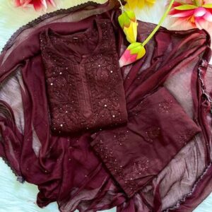 RAYON MUKAISH CHIKANKARI SET